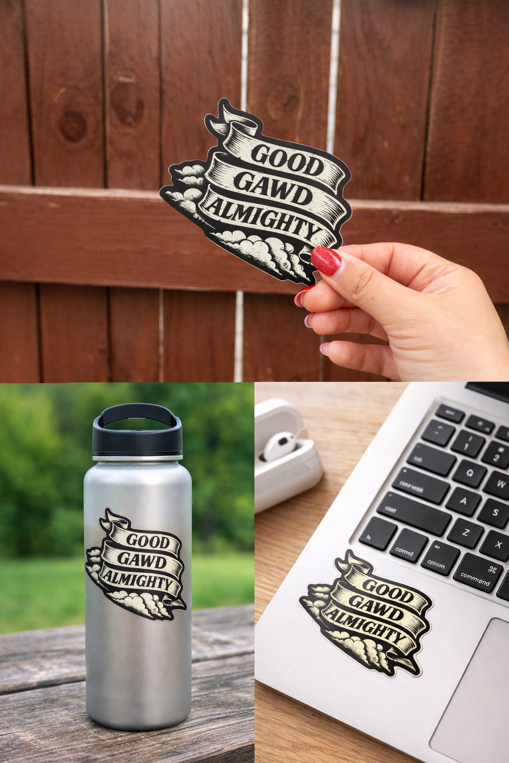 GOOD GAWD ALMIGHTY – Funny Vinyl Sticker