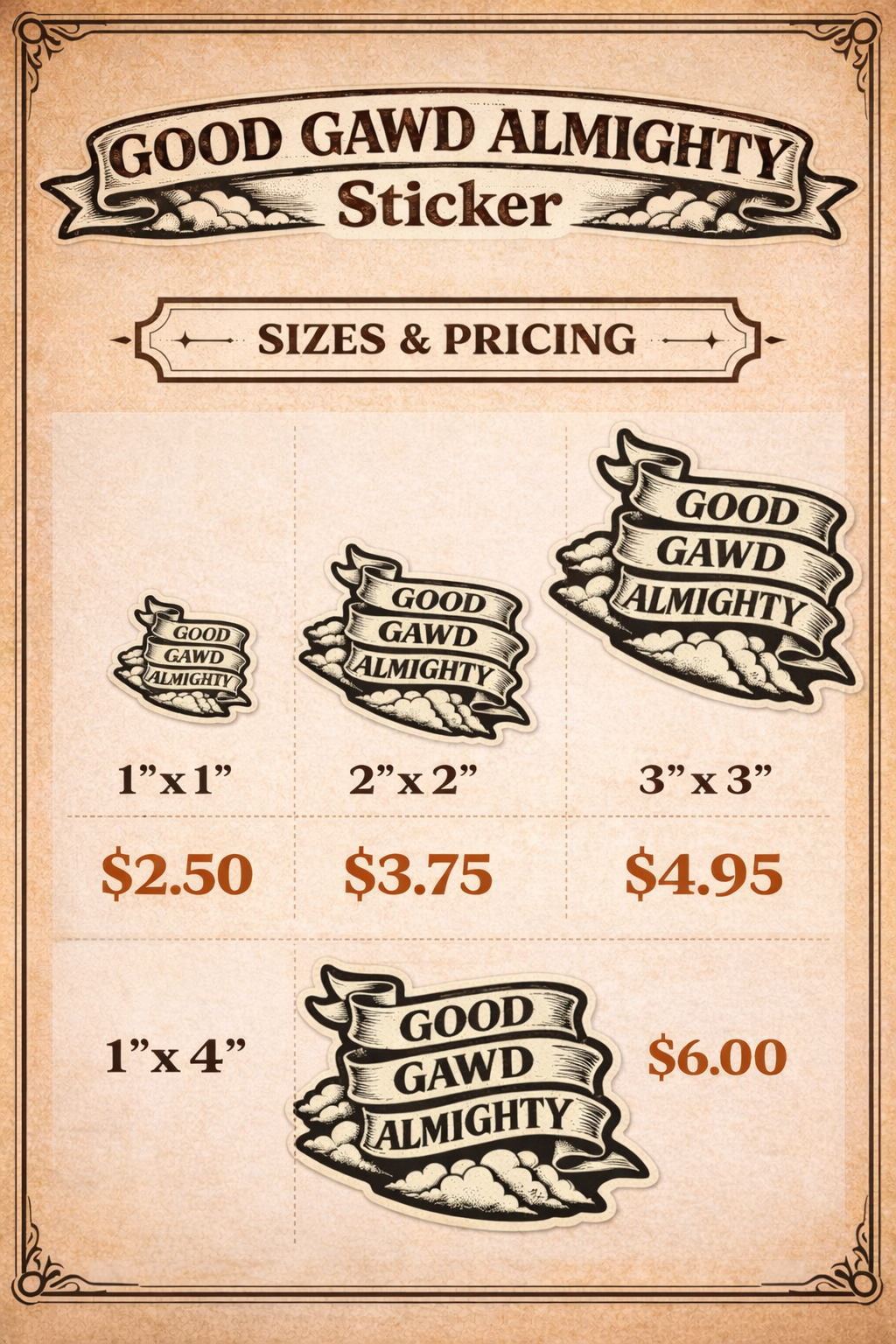 GOOD GAWD ALMIGHTY – Funny Vinyl Sticker