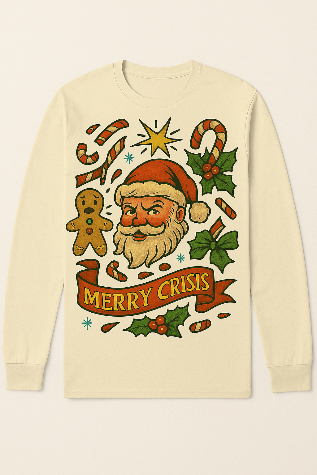 Merry Crisis Long Sleeve — Jail Mary Christmas Collection