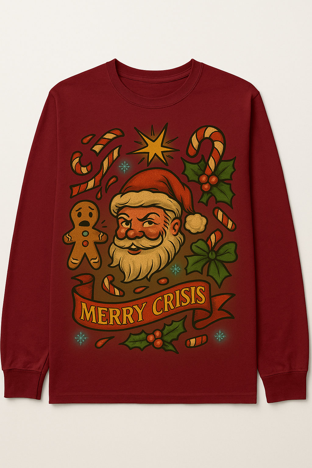 Merry Crisis Long Sleeve — Jail Mary Christmas Collection