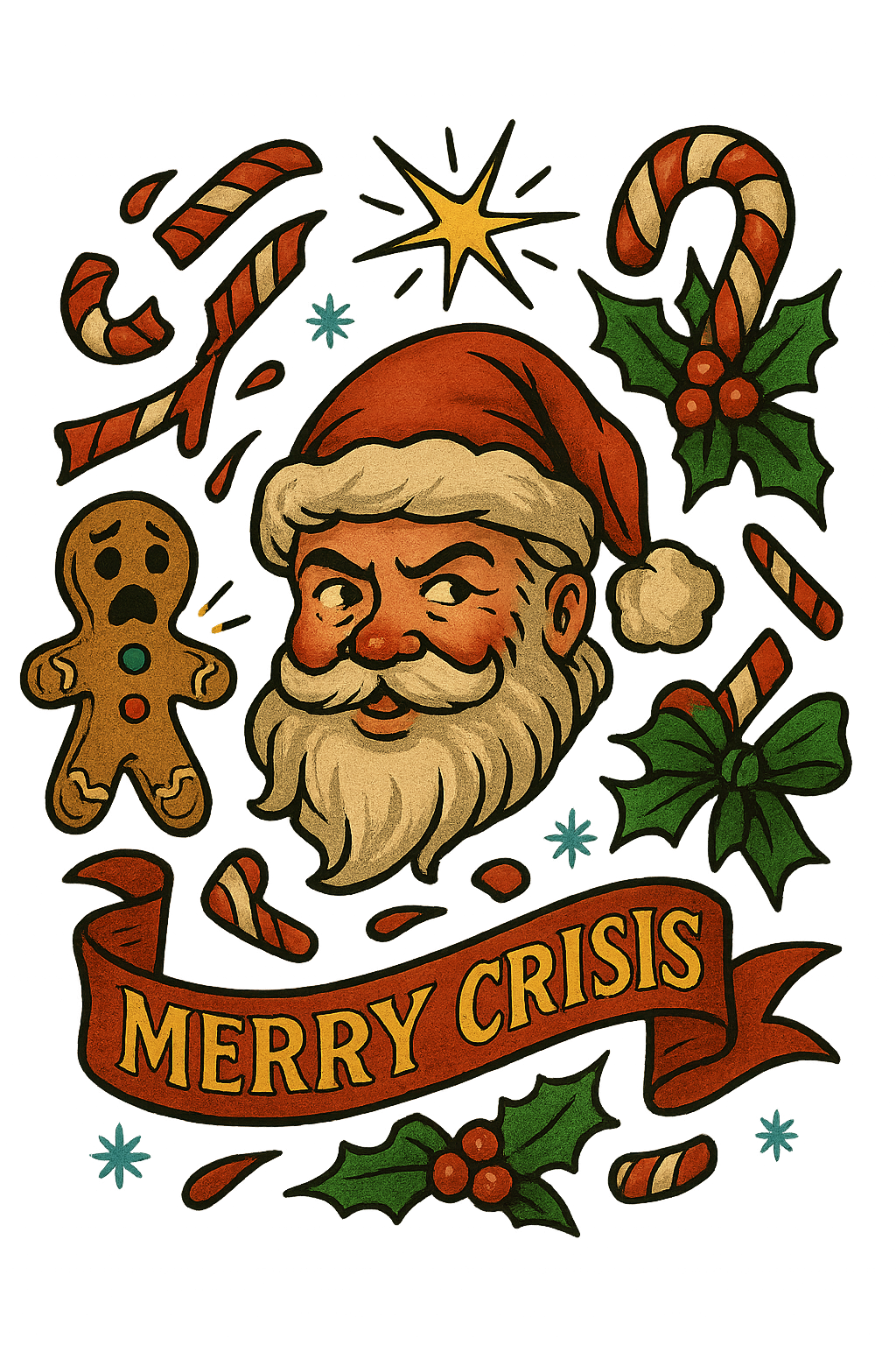 Merry Crisis Long Sleeve — Jail Mary Christmas Collection