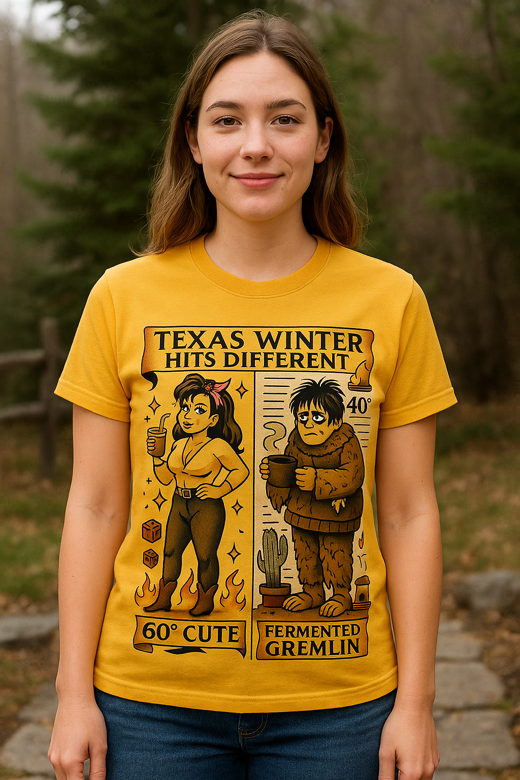 Texas Winter Hits Different T-Shirt – Funny Seasonal Graphic Tee